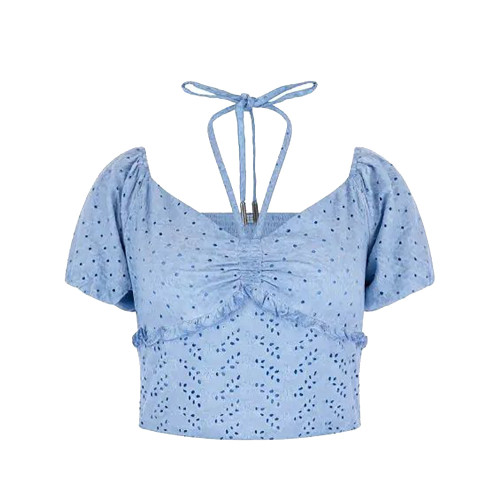 Guess Γυναικεία μπλούζα Aini Eyelet Crop Top
